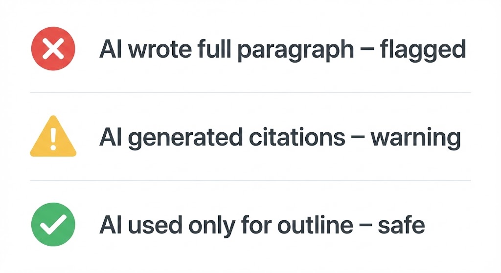 Examples of safe and unsafe ChatGPT use for college assignments